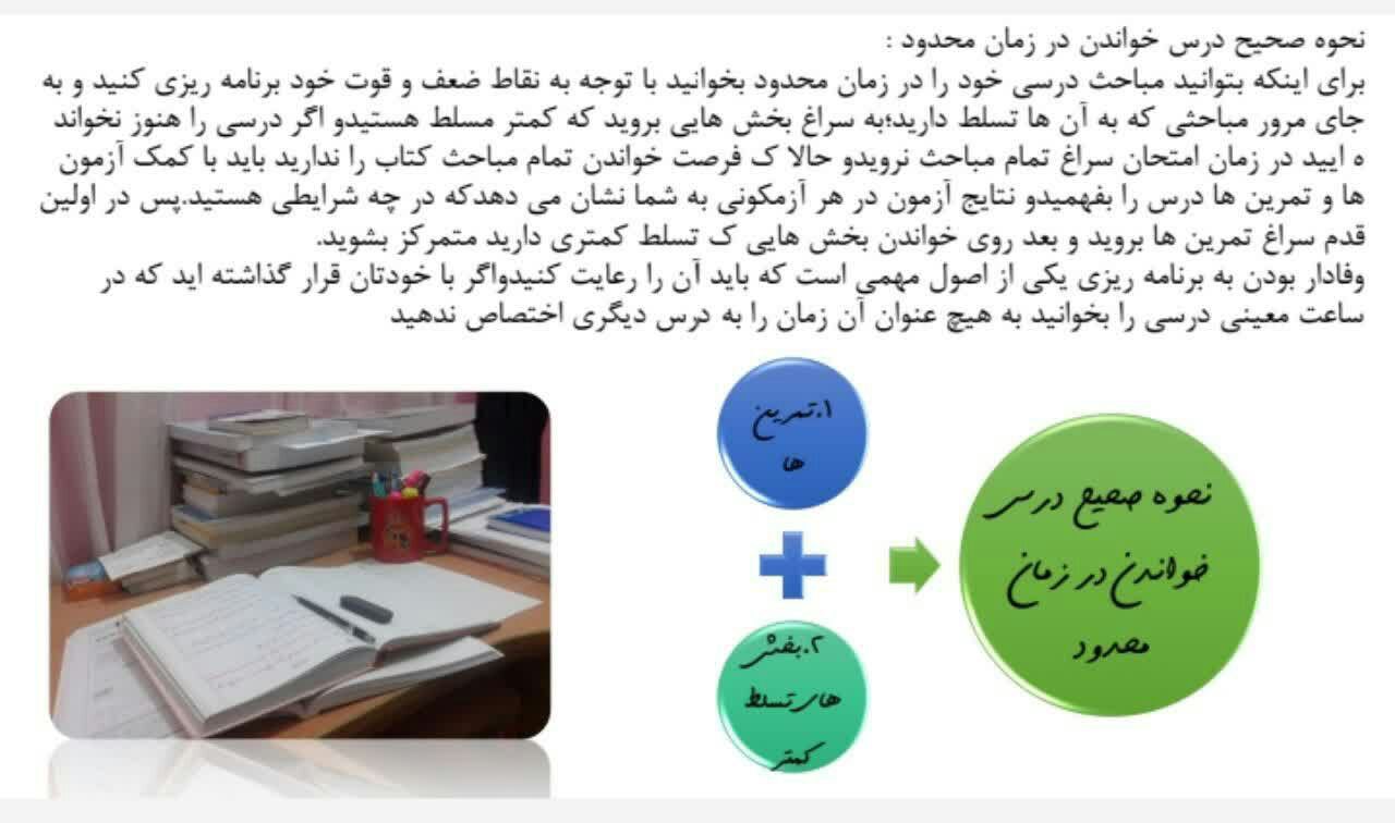 نحوه صحیح درس خواندن در زمان محدود